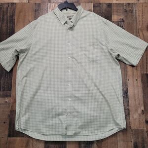 DULUTH TRADING Mens‎ 2XLT  Shirt Green Gingham Check Button Workwear Outdoor